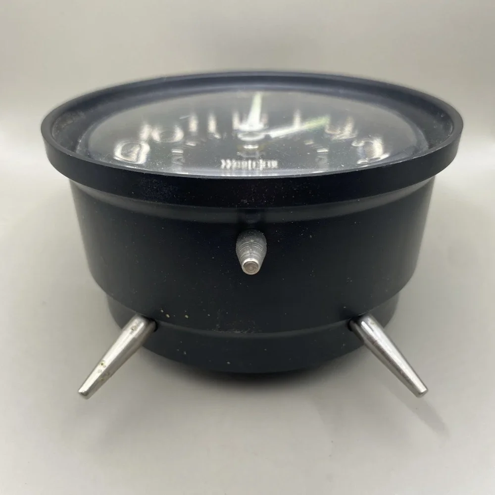 Vintage Westclox‎ Alarm Clock Black Analog Double Bell Wind Up Parts Only